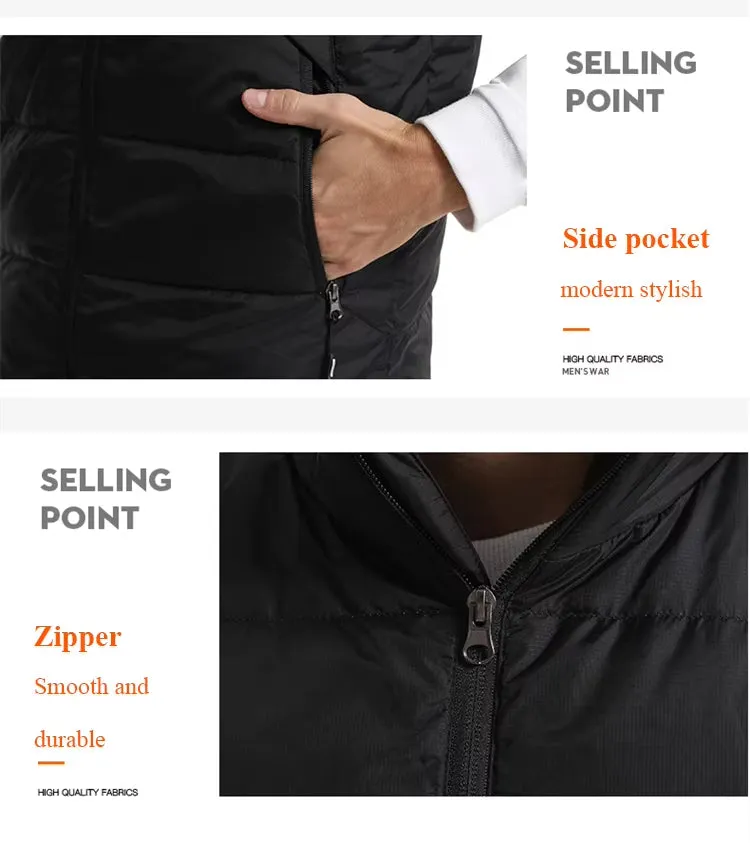 White Duck Down Heated Gilet