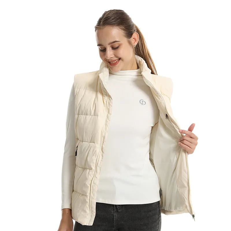 White Duck Down Heated Gilet
