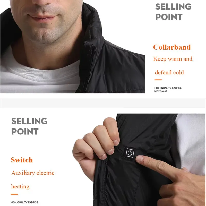 White Duck Down Heated Gilet