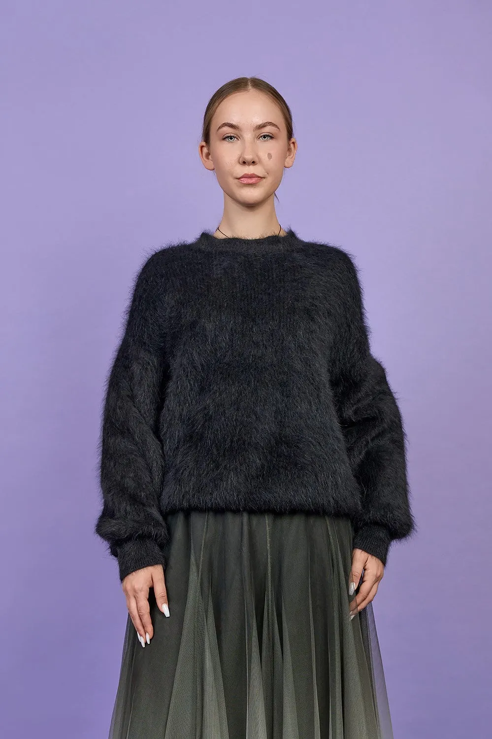 YANA Luxury Angora Crewneck Pullover Sweater