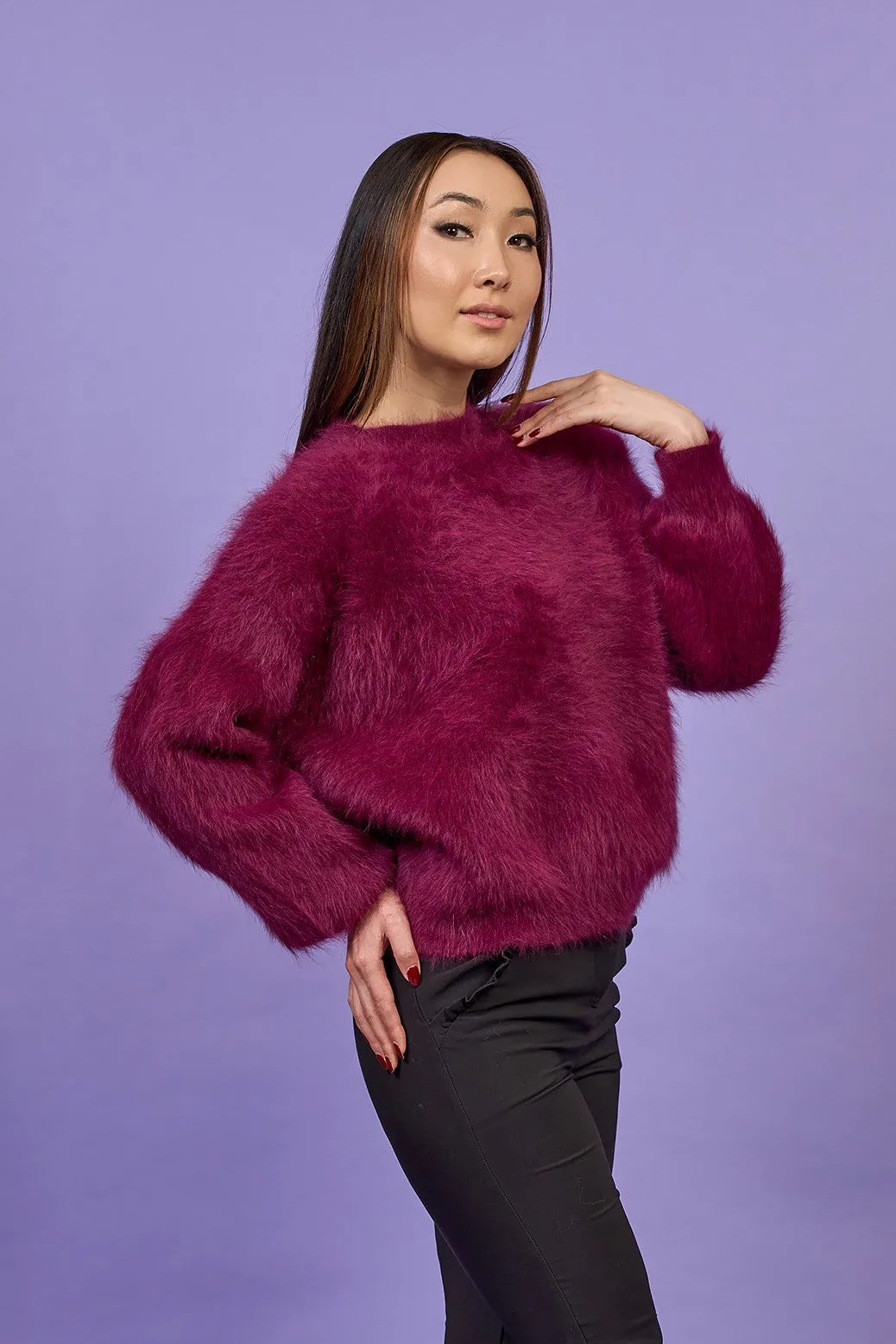 YANA Luxury Angora Crewneck Pullover Sweater