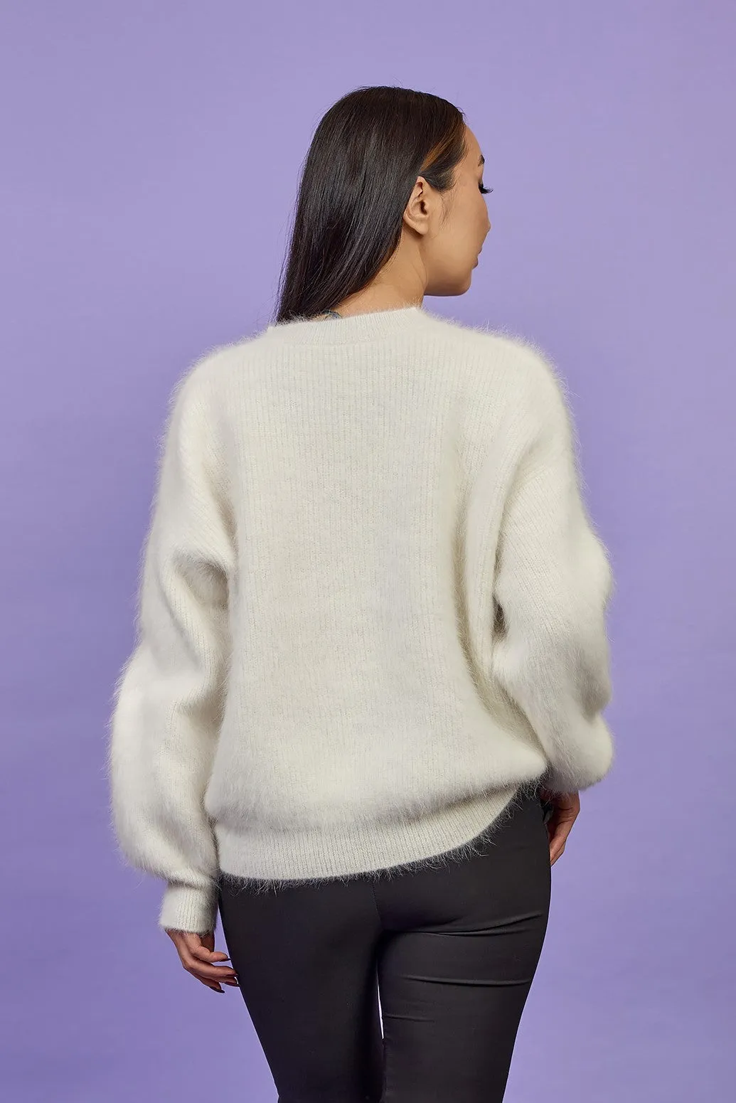 YANA Luxury Angora Crewneck Pullover Sweater