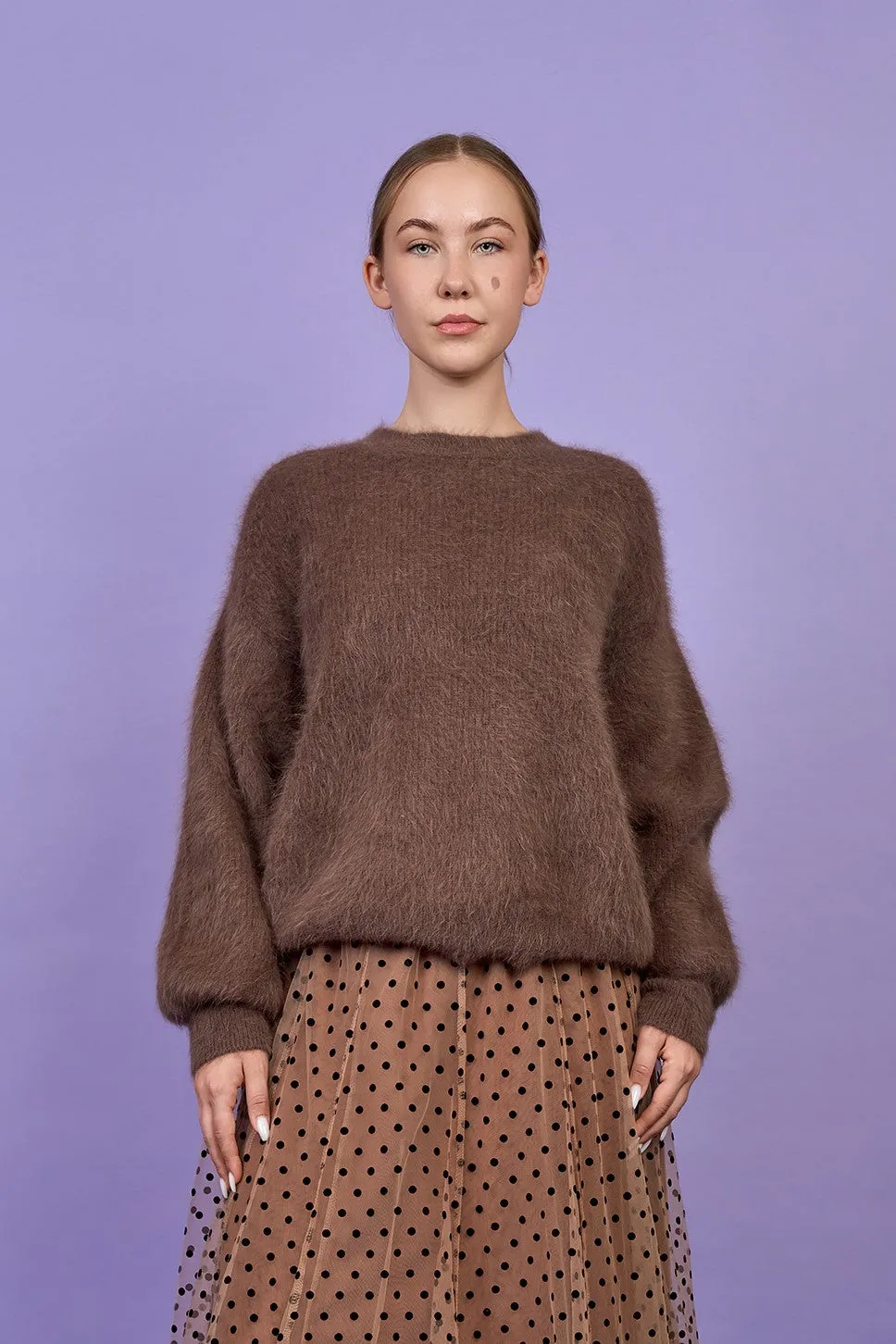 YANA Luxury Angora Crewneck Pullover Sweater