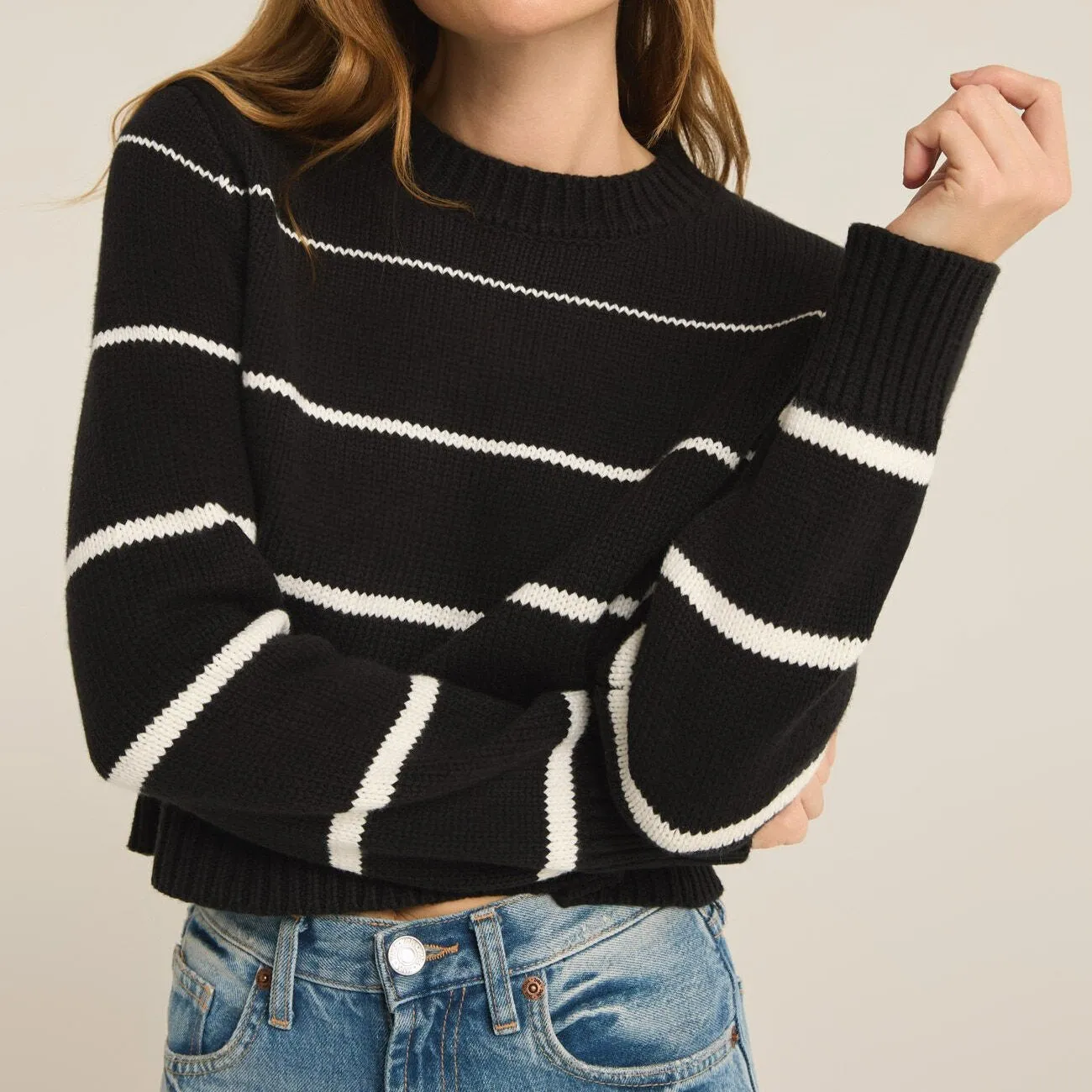 Z Supply Black Milan Stripe Sweater